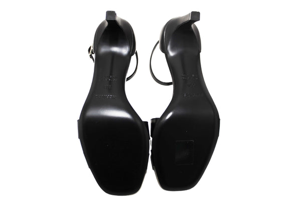 NEW Hermes Black Calfskin Leather Joy 70 High Heel Sandal Size 36.5