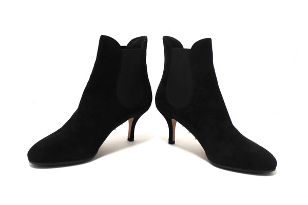 Valentino Black Suede Leather Ankle Boots Shoes Size 37