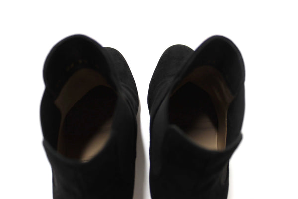Valentino Black Suede Leather Ankle Boots Shoes Size 37