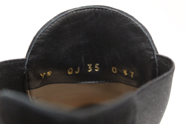 Valentino Black Suede Leather Ankle Boots Shoes Size 37