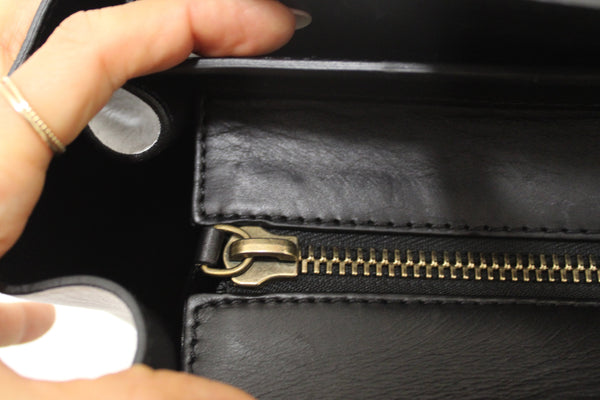 Celine Large Black/White/Brown Python Tri-Color Luggage Handbag