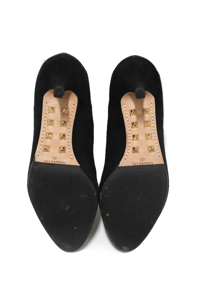 Valentino Black Suede Leather Ankle Boots Shoes Size 37