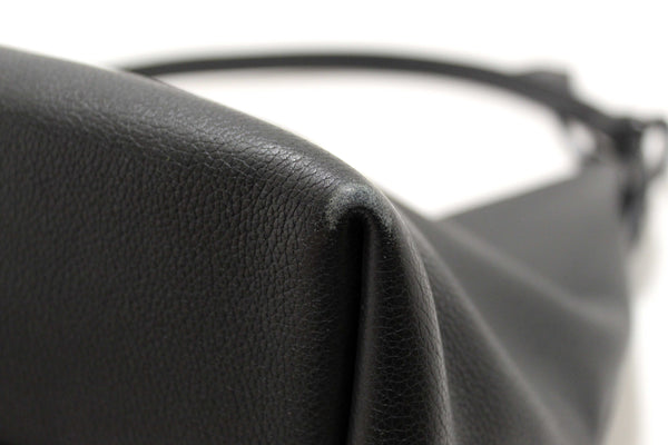 Louis Vuitton Black Grained Calf Leather Lockme Hobo Bag