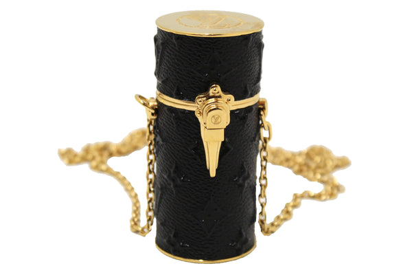 Louis Vuitton Embossed Monogram Midnight Canvas Lipstick Case on Chain