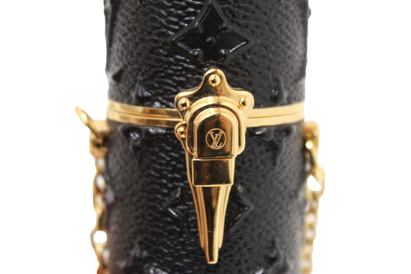 Louis Vuitton Embossed Monogram Midnight Canvas Lipstick Case on Chain