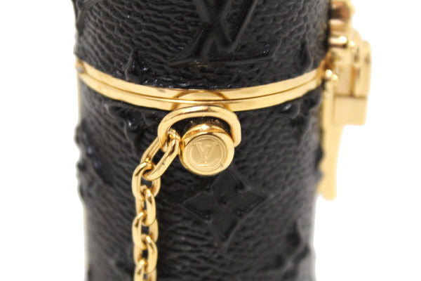Louis Vuitton Embossed Monogram Midnight Canvas Lipstick Case on Chain