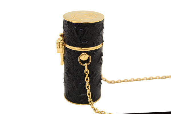 Louis Vuitton Embossed Monogram Midnight Canvas Lipstick Case on Chain