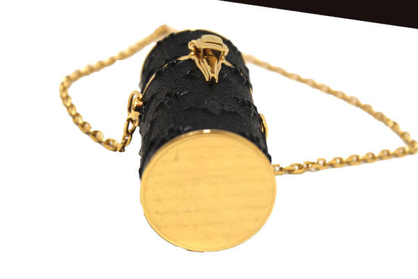 Louis Vuitton Embossed Monogram Midnight Canvas Lipstick Case on Chain