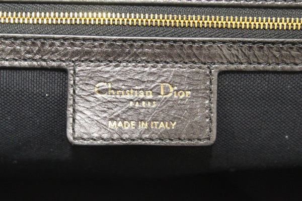 Christian Dior Black Crinkled Calfskin Large Grand Tour Multipocket Hobo Bag