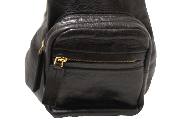 Christian Dior Black Crinkled Calfskin Large Grand Tour Multipocket Hobo Bag