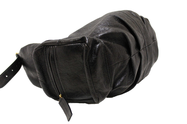 Christian Dior Black Crinkled Calfskin Large Grand Tour Multipocket Hobo Bag