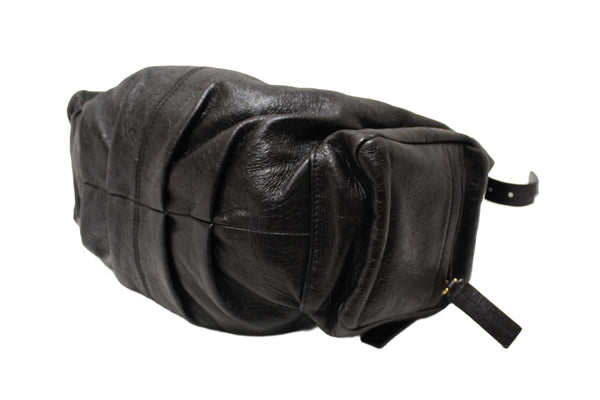 Christian Dior Black Crinkled Calfskin Large Grand Tour Multipocket Hobo Bag