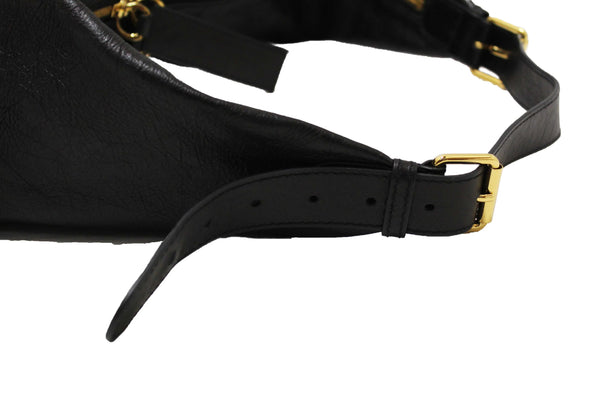 Christian Dior Black Crinkled Calfskin Large Grand Tour Multipocket Hobo Bag