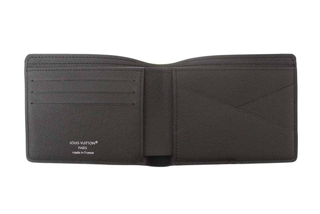 Louis Vuitton Men's Black Taiga Leather Multiple Bifold Wallet