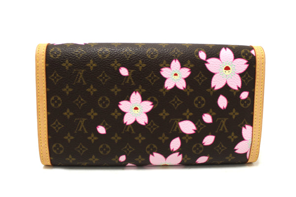 New Louis Vuitton Brown Cherry Blossom Tri-fold PTI Long Wallet