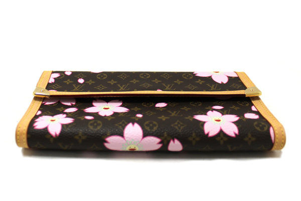 New Louis Vuitton Brown Cherry Blossom Tri-fold PTI Long Wallet