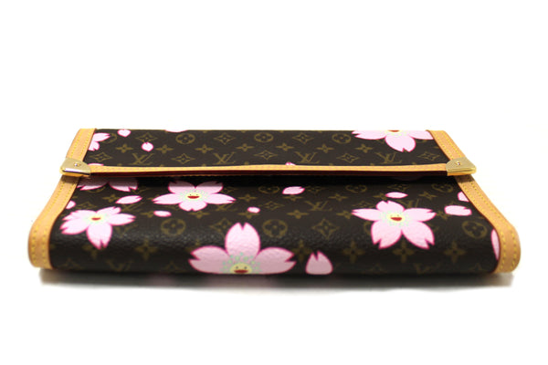New Louis Vuitton Brown Cherry Blossom Tri-fold PTI Long Wallet
