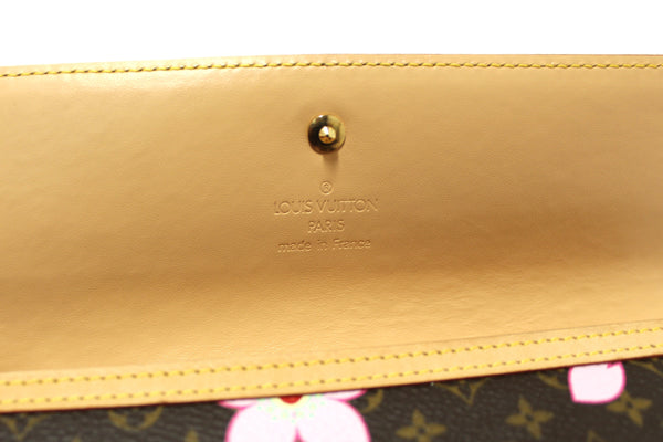 New Louis Vuitton Brown Cherry Blossom Tri-fold PTI Long Wallet