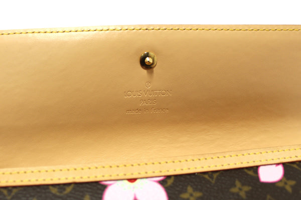 New Louis Vuitton Brown Cherry Blossom Tri-fold PTI Long Wallet