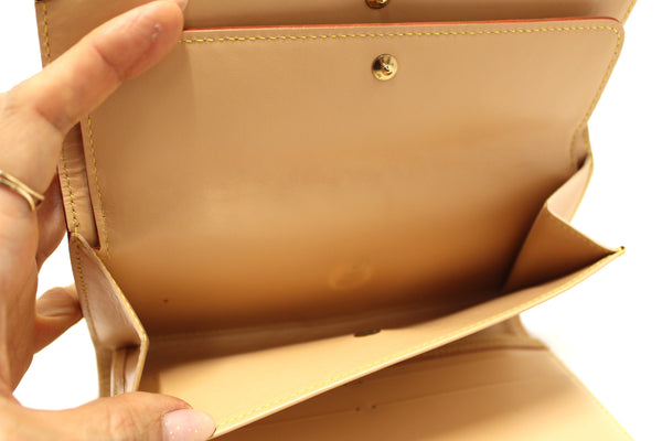 New Louis Vuitton Brown Cherry Blossom Tri-fold PTI Long Wallet