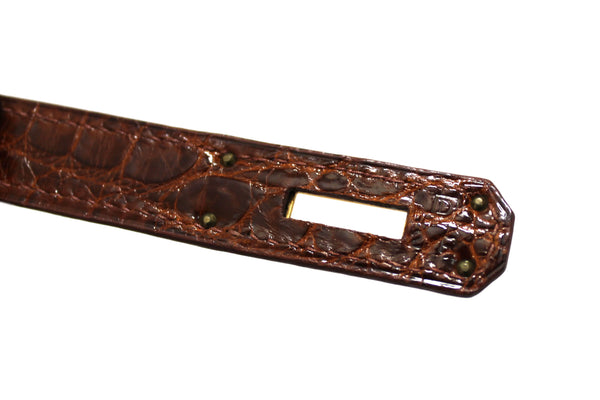 Hermes Vintage Miel Shiny Alligator Kelly Sellier 32