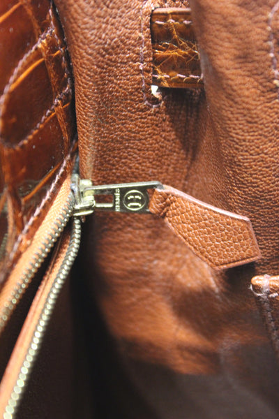 Hermes Vintage Miel Shiny Alligator Kelly Sellier 32