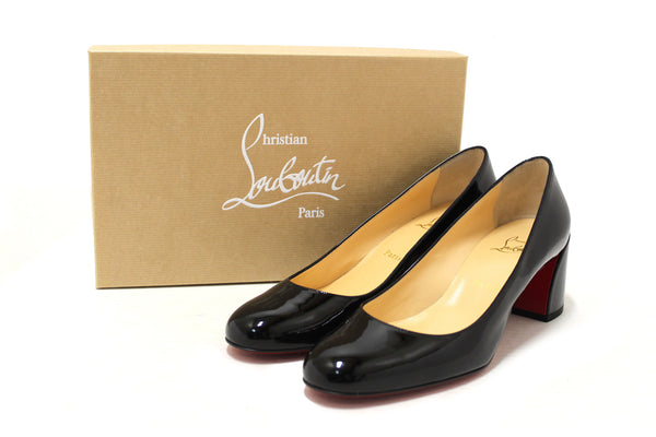 Christian Louboutin Black Patent Miss Sab 55 Pumps Size 38.5
