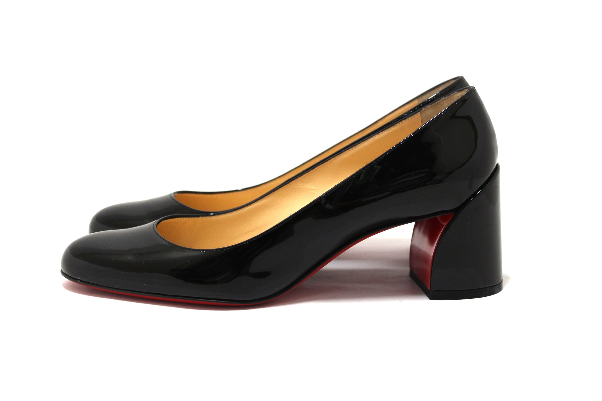 Christian Louboutin Black Patent Miss Sab 55 Pumps Size 38.5