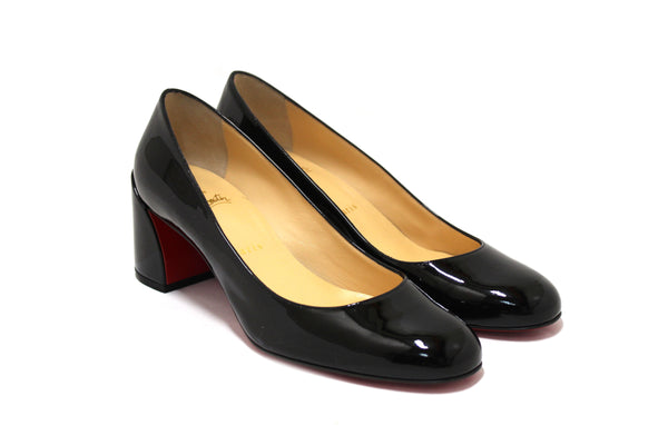 Christian Louboutin Black Patent Miss Sab 55 Pumps Size 38.5