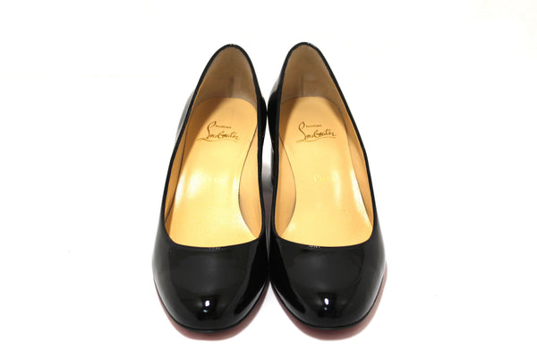 Christian Louboutin Black Patent Miss Sab 55 Pumps Size 38.5