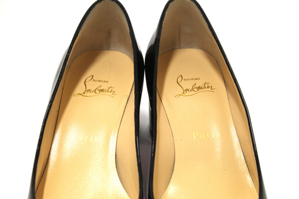 Christian Louboutin Black Patent Miss Sab 55 Pumps Size 38.5