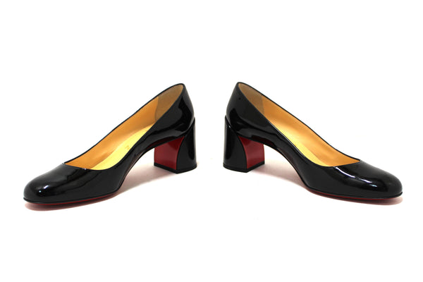 Christian Louboutin Black Patent Miss Sab 55 Pumps Size 38.5