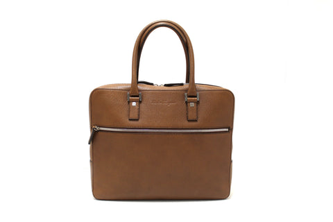 Salvatore Ferragmo Brown Leather Briefcase Work Bag