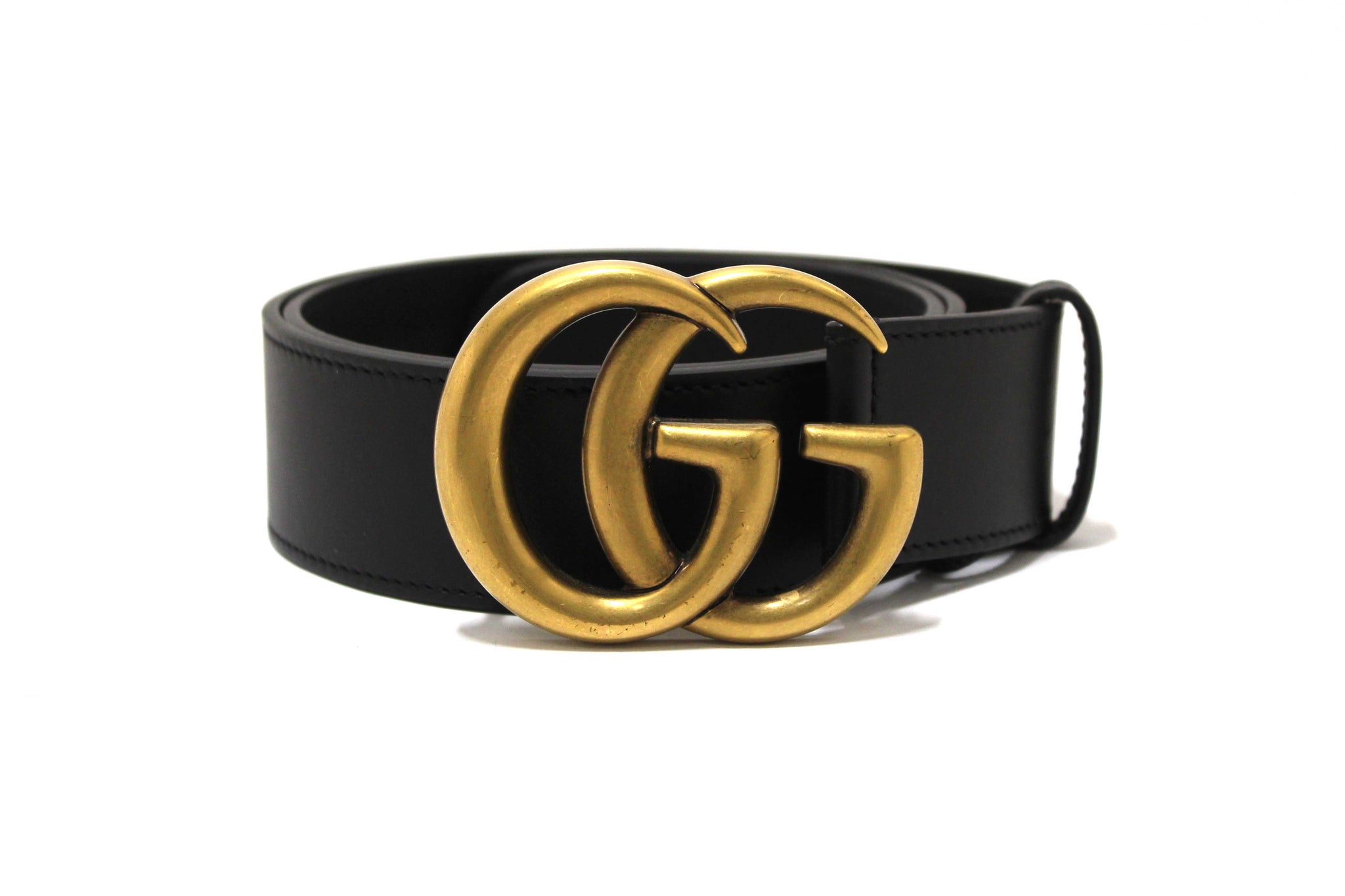 Gucci Black Leather GG Marmont with Maxi GG Belt Size 80  display picture 1