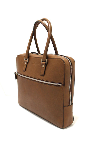 Salvatore Ferragmo Brown Leather Briefcase Work Bag