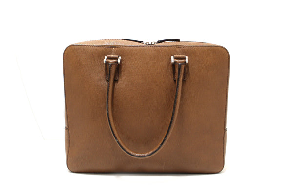 Salvatore Ferragmo Brown Leather Briefcase Work Bag