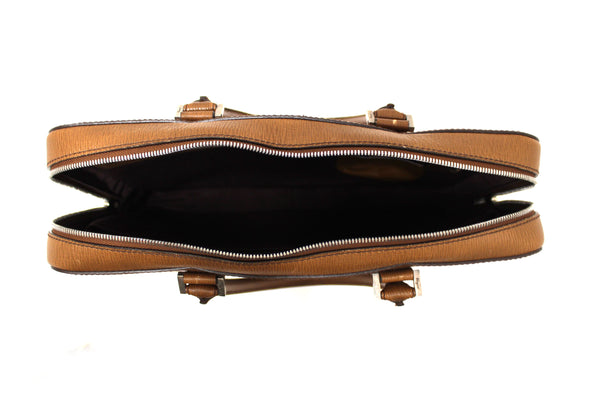 Salvatore Ferragmo Brown Leather Briefcase Work Bag