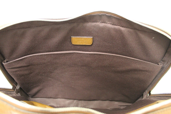 Salvatore Ferragmo Brown Leather Briefcase Work Bag