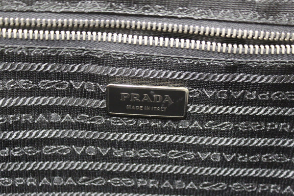 Prada Black Saffiano Leather Front Zip Pocket Briefcase Work Bag