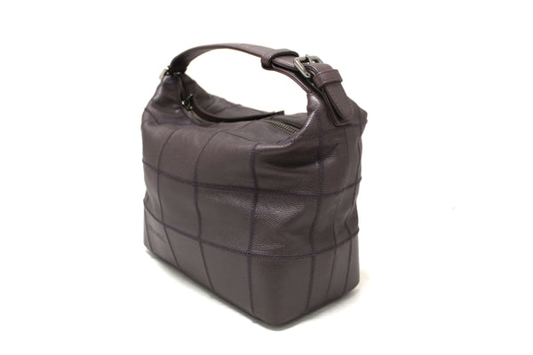Chanel Purple Caviar Leather Large Square Stitch Handbag