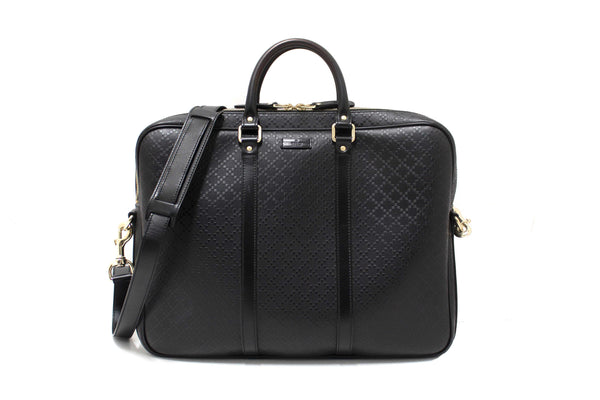 Gucci Black Leather Diamante Briefcase Shoulder Bag