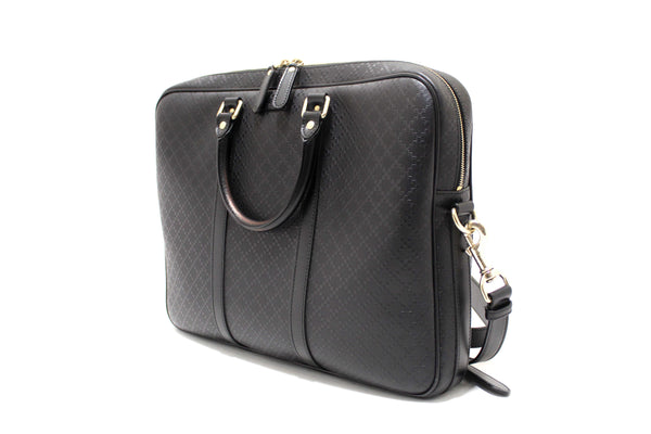 Gucci Black Leather Diamante Briefcase Shoulder Bag