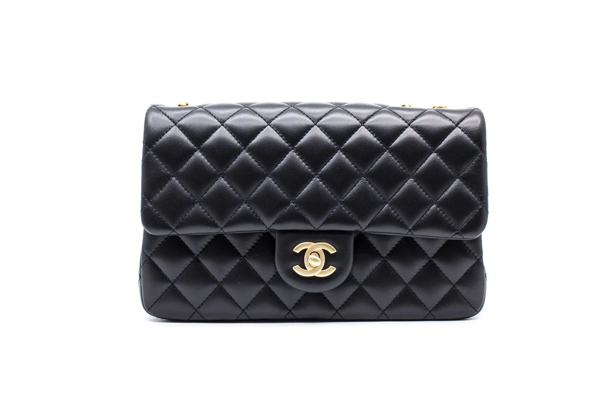 Chanel Black Lambskin Leather Jumbo Double Flap GHW Handbag