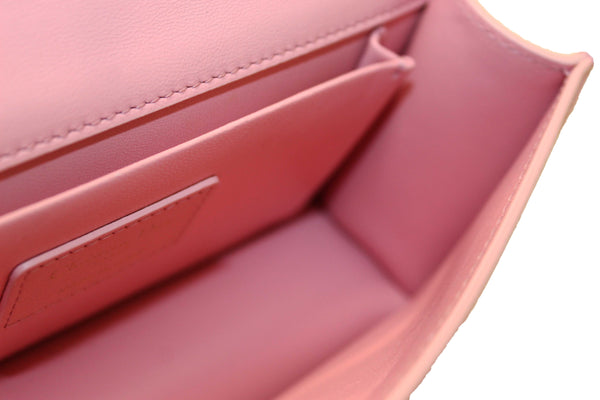 Christian Dior Pink Calfskin Leather 30 Montaigne East-West Bag with Chain