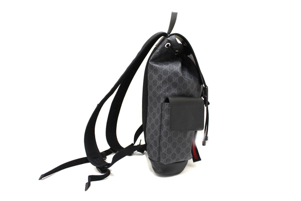 GUCCI Gucci Black GG Supreme Canvas with Leather Backpack 495563 | Italystation.com - Shop Now at italystation.com