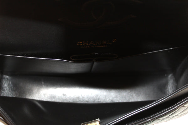 Chanel Classic Black Quilted Lambskin Leather Classic Medium Double Flap Bag