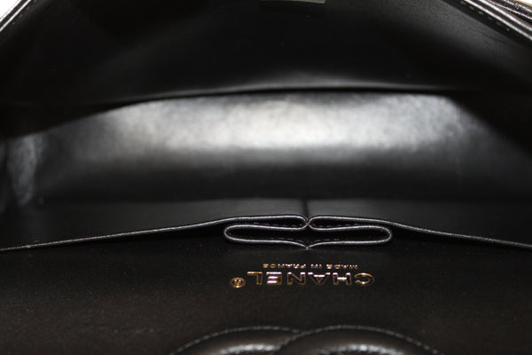 Chanel Classic Black Quilted Lambskin Leather Classic Medium Double Flap Bag