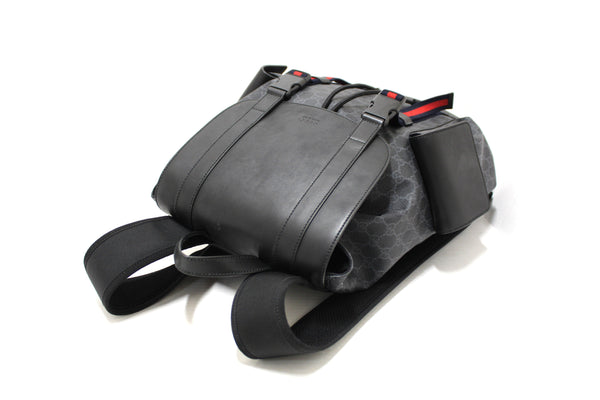GUCCI Gucci Black GG Supreme Canvas with Leather Backpack 495563 | Italystation.com - Shop Now at italystation.com