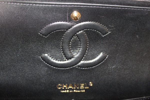 Chanel Classic Black Quilted Lambskin Leather Classic Medium Double Flap Bag