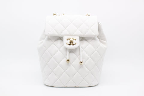Chanel AS4058 B10876 23S Backpack White / 10601 Caviar Backpacks Pbhw